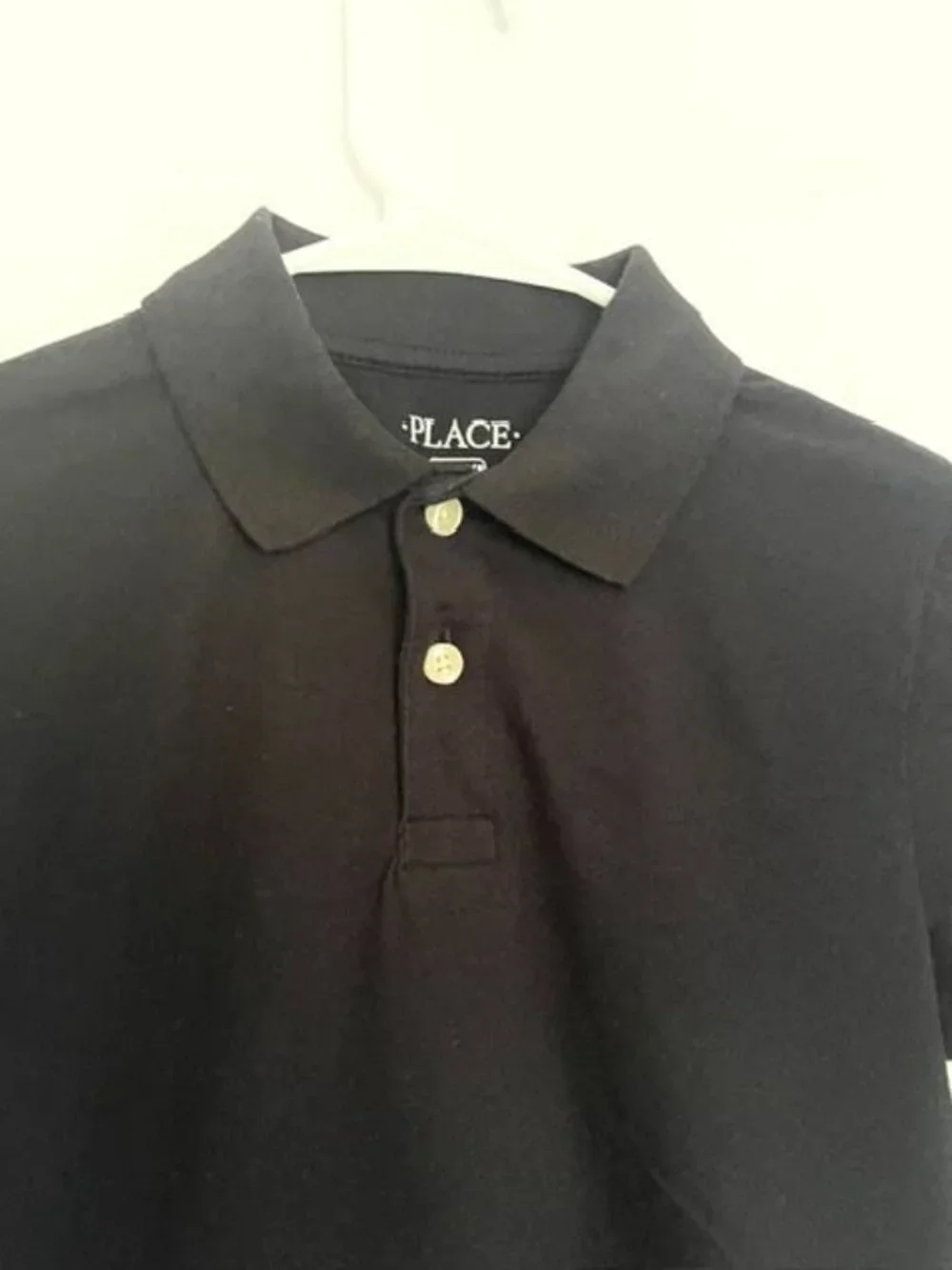 The Children's Place Boys Black Short Sleeve Polo Shirt Size M 7/8 3-Button